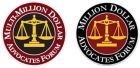 Two different logos of the million dollar advocates forum.